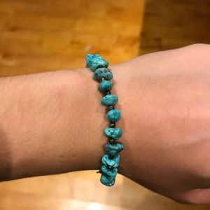 Genuine turquoise and sterling silver bracelet
